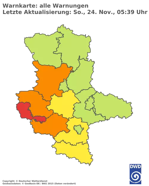 Aktuelle Wetterwarnungen für  Mansfeld-Südharz