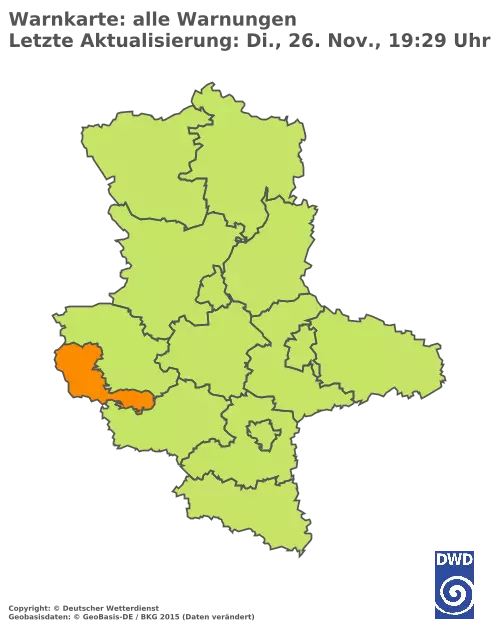 Aktuelle Wetterwarnungen für  Mansfeld-Südharz