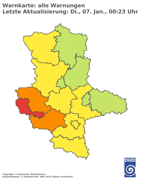 Aktuelle Wetterwarnungen für  Mansfeld-Südharz