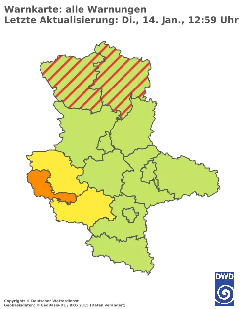 Aktuelle Wetterwarnungen für  Mansfeld-Südharz