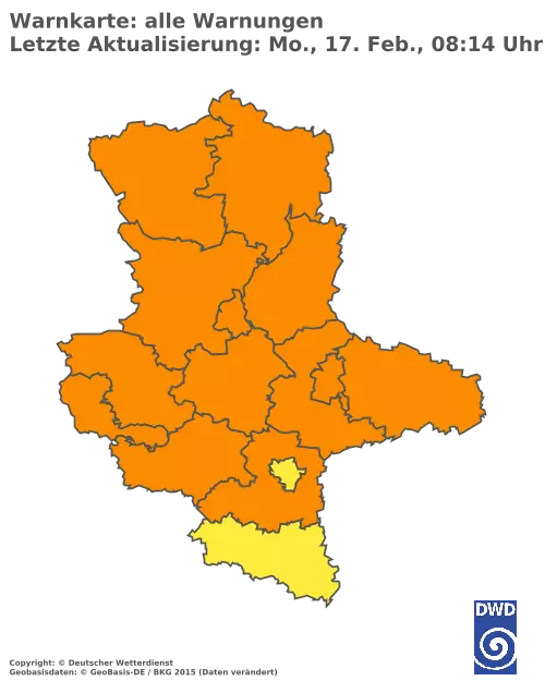 Aktuelle Wetterwarnungen für  Mansfeld-Südharz